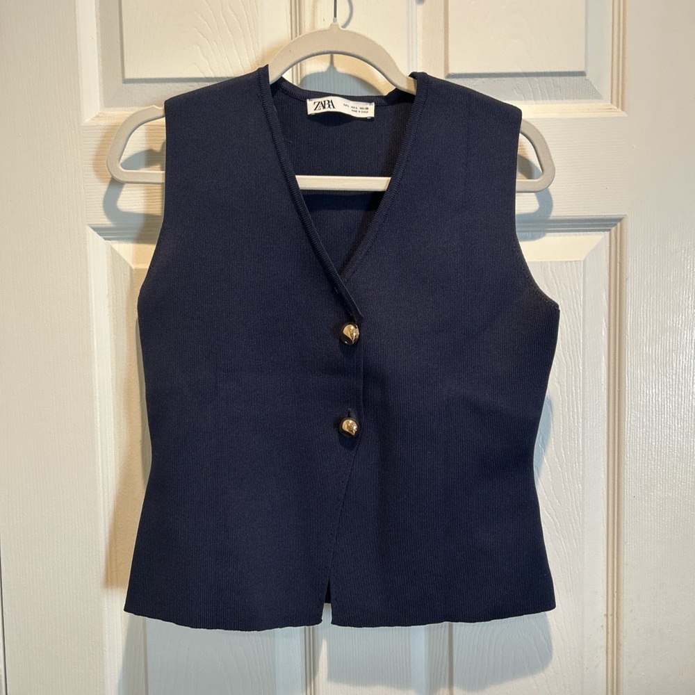 Zara Dark Blue Knit Top